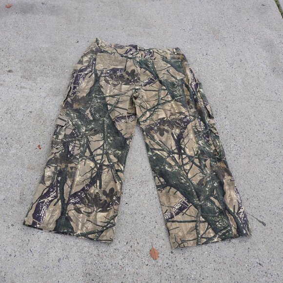 PLT Plus Khaki Abstract Camo Wide Leg Cargo Pants 18 Cotton - Picture 5 of 8